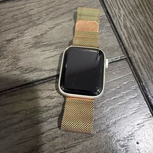 Gold Smartwatch with Black Display